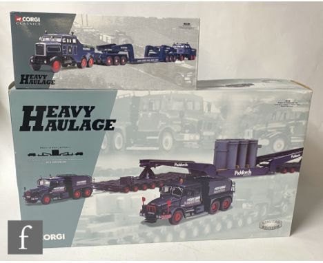 Two Corgi Heavy Haulage Pickfords 1:50 scale diecast models, 18005 Scammell Contractor x 2, Nicolas Trailer, Bogies &amp; Gen