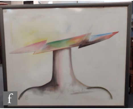 TULLY CROOK (B. 1938) - S8, pastel and pencil drawing, signed and inscribed, framed, 92cm x 116cm, frame size 114cm x 140cm.