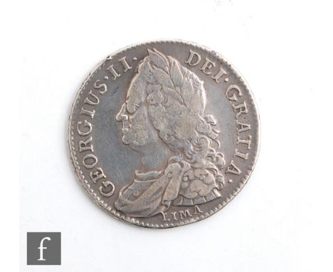 A George II (1720 -1760) half crown, Lima, 1745. 