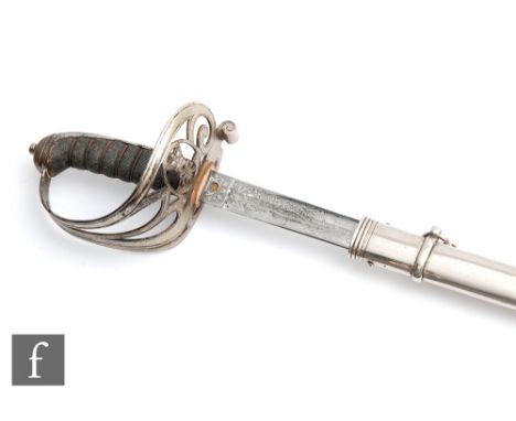 A 19th Century infantry sword by Bryant &amp; Garnick, Cheltenham, with Rifle Volunteer Corps (RVC) crest to the hilt and wit