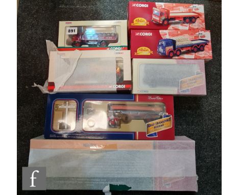 Seven Corgi 1:50 scale diecast models, all Road Transport Heritage or Albion series issues, comprising CC12308, CC13309, 2620