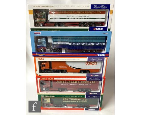 Five Corgi 1:50 scale diecast models, to include CC13904 Woodhead Bros. Foden Alpha Houghton Parkhouse 'The Professional' Liv