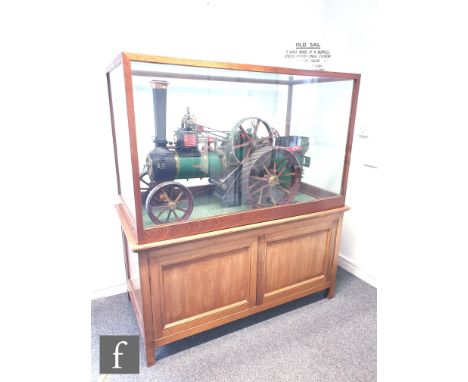 A live steam Burrell traction engine, 'Old Sal', well made and finished by Colin Tyler in 1968, presented in a mahogany displ