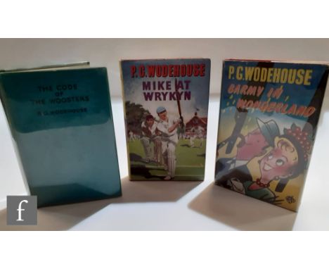 Three P G Wodehouse novels, 'Barmy in Wonderland', published by Herbert Jenkins, London, 1952, first edition, with dust jacke