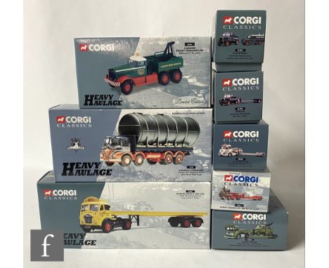 Eight Corgi Heavy Haulage 1:50 scale diecast models, comprising 13902, 12801, 31003, 13501, 16701, 31011, 55603 and 16601, al