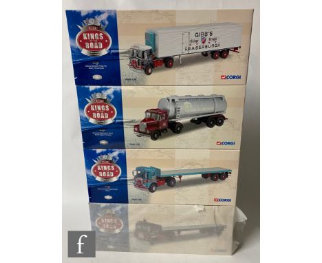 Four Corgi Kings of the Road 1:50 scale diecast models, comprising CC12503 Gibbs of Fraserburgh Atkinson Borderer Fridge Van,