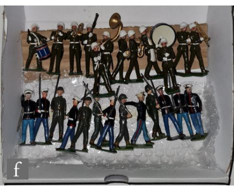 Twenty seven Britains hollowcast toy soldiers, Set 228&nbsp;United States Marine Corps comprising Empty Handed Officer and ei