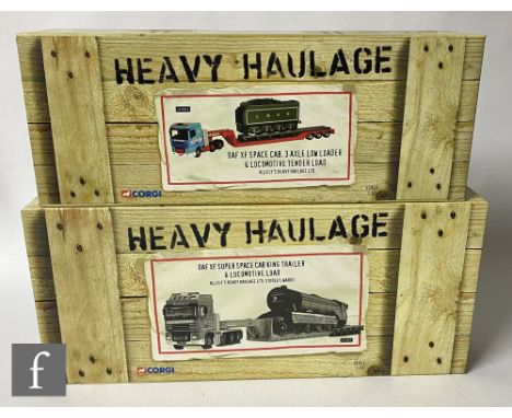 Two Corgi Heavy Haulage Allely's Heavy Haulge Ltd 1:50 scale diecast models, comprising CC13203 DAF XF Super Space Cab King T