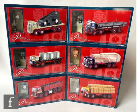Six Corgi Passage of Time 1:50 scale diecast model sets with photo etched clocks, comprising 23702, 29105, 09804, 26403, 2660