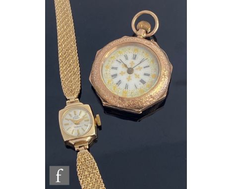 A lady's 9ct hallmarked Uno wrist watch, batons to a silvered circular dial, all to a 9ct bracelet, total weight 14g, London 