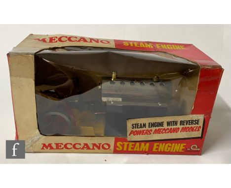 A live steam Meccano Steam Engine, yellow base, boxed. 