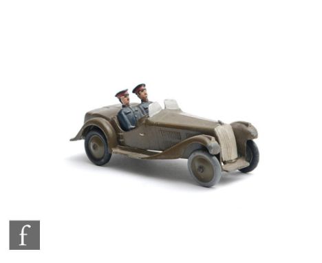 A Britains Set 1448 Army Staff Car, comprising standard open staff car finished in olive green with integral cast windscreens