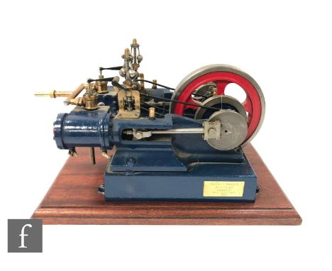 A live steam double Tangye horizontal mill engine with a five spoked flywheel, 'Nicholas', twin governors and maker's plate f