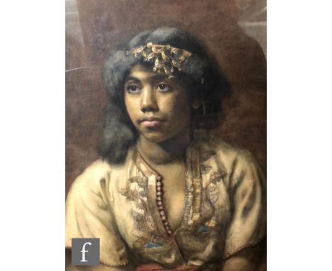 CONSTANCE MAUD CRAWSHAY (1852-1936) - Portrait of Topsy, watercolour, signed and dated 1891, framed, 64cm x 48cm, frame size 