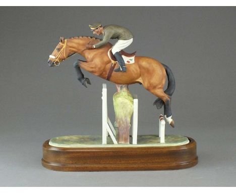 A Royal Worcester model of Merano and Cap Raimondo d'Inzeo designed by Doris Lindner, a limited edition of 500, printed facto