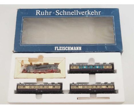 A FLEISCHMANN HO gauge 4887 limited edition 'Ruhr Commuter Express' train pack comprising a class BR78 steam locomotive and 3