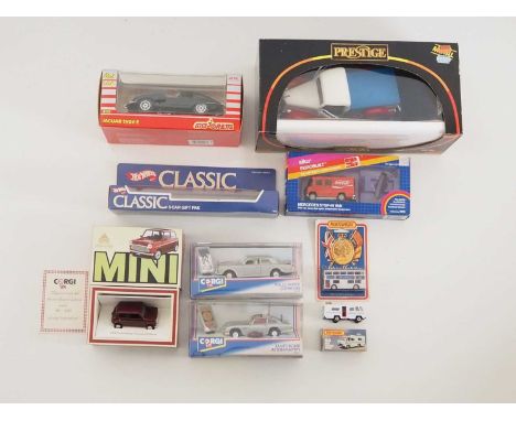 A mixed group of boxed diecast by MATCHBOX, HOTWHEELS, SOLIDO and others - VG in G/VG boxes (9)
