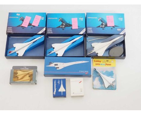 A group of mostly diecast models of Concorde, to include LINTOY, SCHUCO, CORGI and SCHUBAK - F/VG - 3 larger SCHUBAK examples
