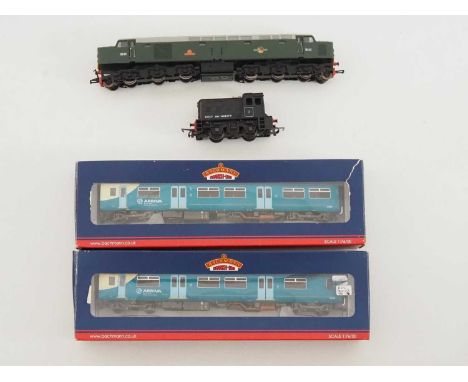 A mixed group of unboxed OO gauge rolling stock by BACHMANN and others comprising a class 150 Sprinter unit (vendor states DC