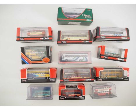 A group of British outline 1:76 scale bus models by EFE, and CORGI OOC - VG/E in VG boxes (13)