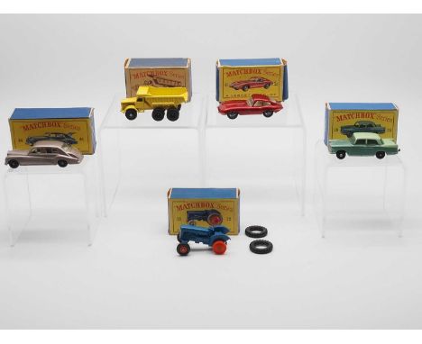 A group of MATCHBOX Regular Wheels, comprising a '44b' Rolls Royce Phantom V, a '6c Euclid quarry truck,  a '29b' Austin A55 
