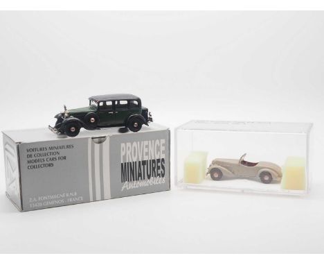 A pair of 1:43 scale hand built white metal models by GYL and PROMO ECMA, comprising of a GYL 'No 31' 1932 Minerva Type AR an