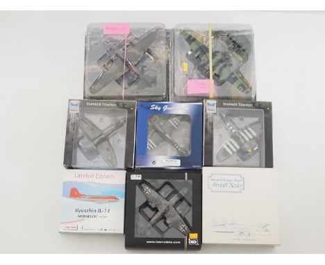 A group of various scale models of military and civilian aircraft, to include MODEL MAX and SKY GUARDIANS - VG in G/VG boxes 