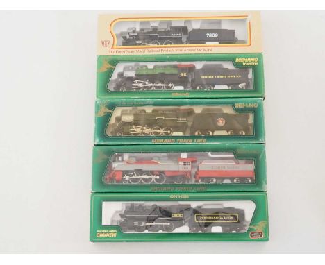 A group of MEHANO/IHC HO gauge American outline steam locomotives in various liveries - VG in G/VG boxes (5)