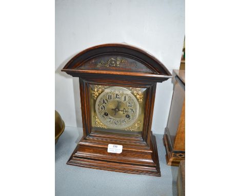 Brass Face Oak Cased Bracket Clock