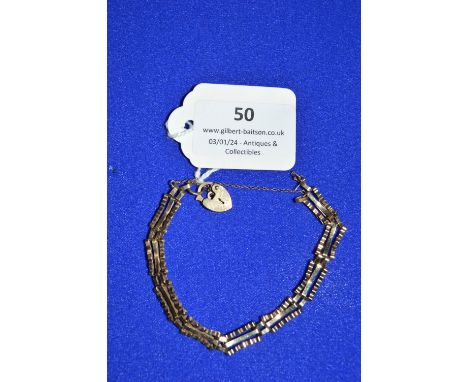 9ct Gold Gate Chain Bracelet ~5g 