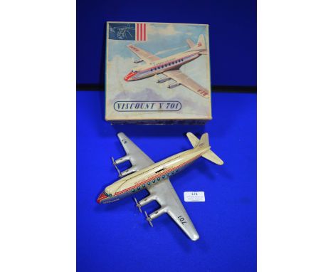 Viscount V701 Tinplate British Airways Passenger Plane with Manual Propellors