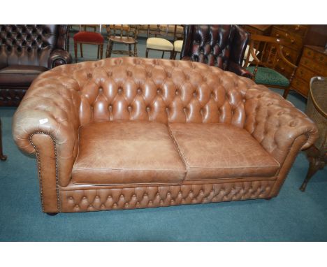 Chesterfield Two Seat Sofa in Tan 