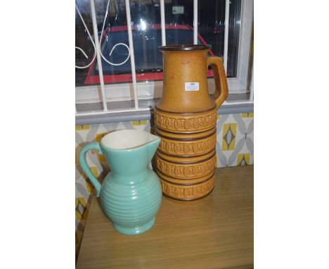 Large West German Pitcher plus Govancroft Jug 