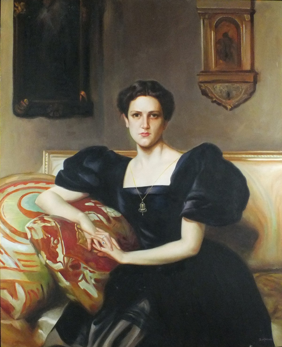 D MASSON (20th Century) Portrait of an Elegant Edwardian Lady, Oil on ...