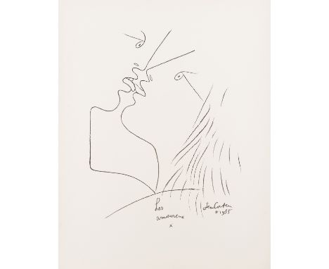 δ Jean Cocteau (1889-1963)Les AmoreuxLithograph printed in colours, 1957, a proof before the edition, printed by Mourlot, Par