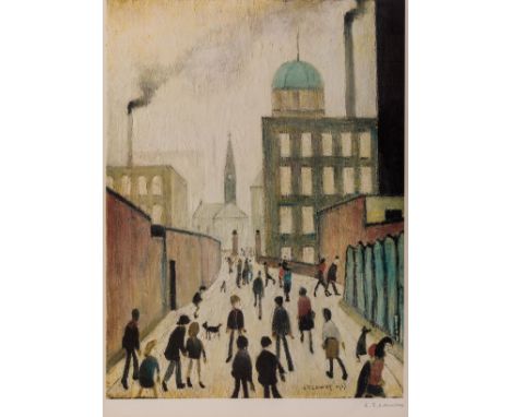 δ L.S. Lowry (1887-1976) Mrs Swindell's PictureOffset lithograph printed in colours, signed in pencil, from the edition of 85