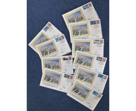 Superb Red Arrow Collection of 10 Signed Benham's Covers. Red 1 - Red 10 Signed. The RAF Aerobatic Team. All Contain British 