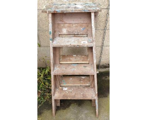 2 pine painters' wooden step ladders