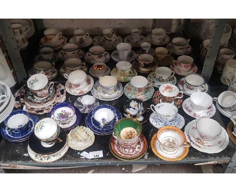 Ceramic cups and saucers including Crown Derby, Copeland, Spode and others