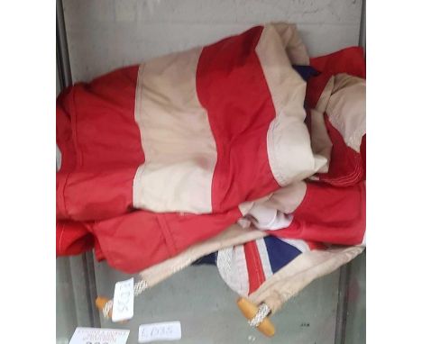 Vintage Red Ensign flag, vintage USA flag &amp;  a modern St Georges Cross