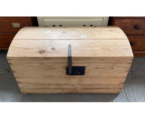 Victorian pine dome top trunk