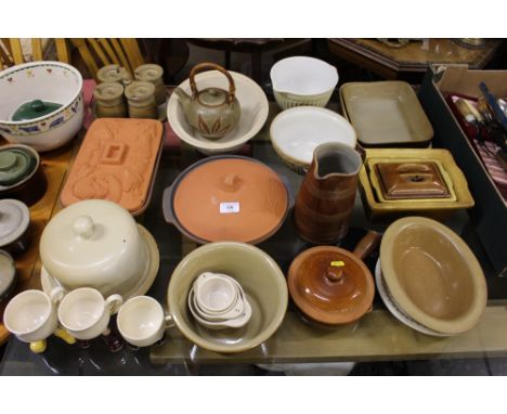 A quantity of kitchenalia; three Carltonware cups; mixing bowls etc. 
