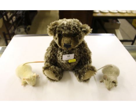 A Steiff Teddy bear; and two Steiff mice 