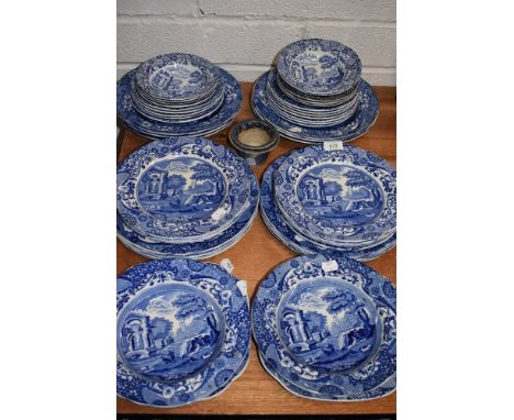 A selection of blue and white wear ceramics by Copeland Spode mostly of blue back stamps
Condition report - 1 plate and 2 bow