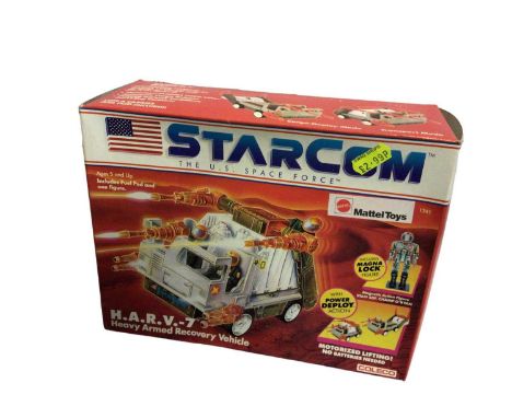 Coleco Mattel (1987-1990) Starcom H.A.R.V.-7 (Heavy Armed Recovery Vehicle) No. 1341, Attack Trike No. 7718 &amp; M-6 Railgun
