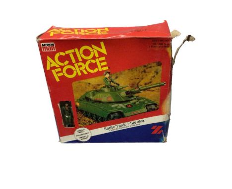 Palitoy Action Man Action Force Battle Tank &amp; Steeler, box in poor conditon (1)
