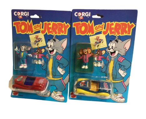 Corgi Mattel (c1993) Tom &amp; Jerry diecast vehicles and plastic characters (Complete Set), No. 9340, plus Lickboot &amp; Ro