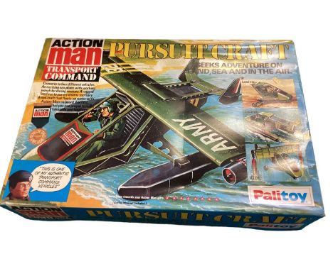 Palitoy (c1978-1984) Action Man Transport Command Pursuit Craft, with stickers &amp; instruction sheet plus other paperwork, 