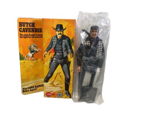 Marx Toys The Lone Ranger Rides Again Butch Cavendish action figure No. 7402 &amp; Bandit his black stallion (base missing) N