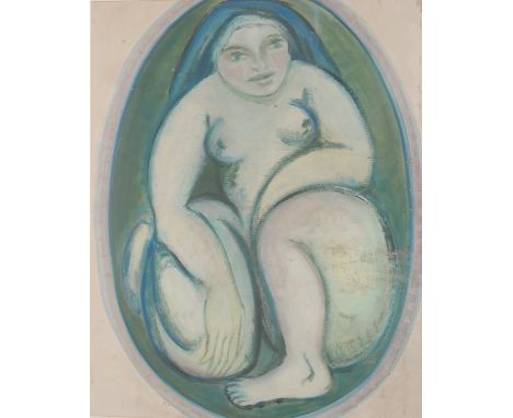Attributed to Ronald Ossory Dunlop RA (1894 - 1973)Study of a Female Nudemixed media on paper, 61cm x 49cm 